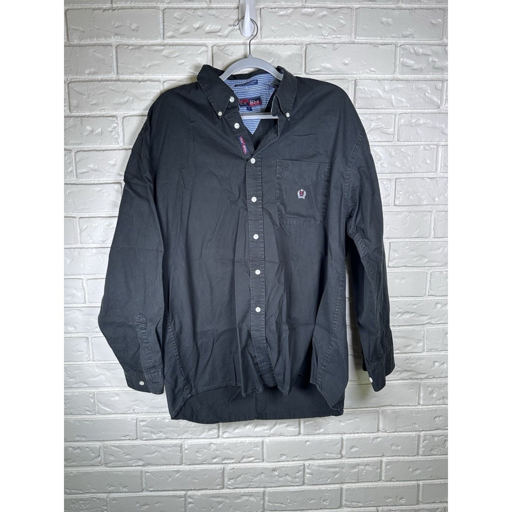 La Silla‎ L Black Button Down Shirt Preppy Dark Academia Oxford Cotton Men's
